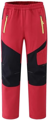 Kids Snow Pants Fleece Lined Insulated Waterproof Winter Warm Ski Pant Outdoor Hiking Snowboard Snowpants Snowsuit in Kuwait