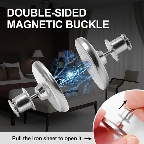 10 Pairs Curtain Magnets Closure Clips, Double Sided Magnetic Suction Curtain for Home, Bedroom, Bathroom, Office Draperies (with 10 Pairs Self-Adhesive Patch) in Kuwait