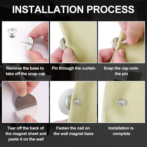 10 Pairs Curtain Magnets Closure Clips, Double Sided Magnetic Suction Curtain for Home, Bedroom, Bathroom, Office Draperies (with 10 Pairs Self-Adhesive Patch) in Kuwait