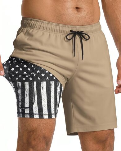 9 Inch Men Swim Trunks with USA Compression Breathable Liner Quick Dry Zipper Pockets for Beach Pool Cruise Travel in Saudi Arabia