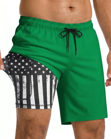 9 Inch Men Swim Trunks with USA Compression Breathable Liner Quick Dry Zipper Pockets for Beach Pool Cruise Travel in Saudi Arabia