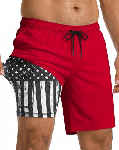 9 Inch Men Swim Trunks with USA Compression Breathable Liner Quick Dry Zipper Pockets for Beach Pool Cruise Travel in Saudi Arabia
