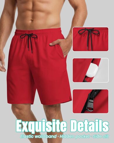 9 Inch Men Swim Trunks with USA Compression Breathable Liner Quick Dry Zipper Pockets for Beach Pool Cruise Travel in Saudi Arabia