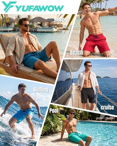 9 Inch Men Swim Trunks with USA Compression Breathable Liner Quick Dry Zipper Pockets for Beach Pool Cruise Travel in Saudi Arabia