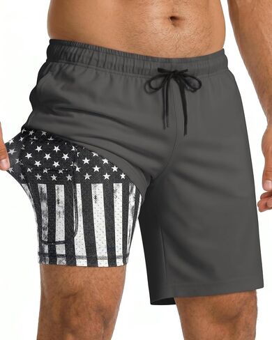 9 Inch Men Swim Trunks with USA Compression Breathable Liner Quick Dry Zipper Pockets for Beach Pool Cruise Travel in Saudi Arabia