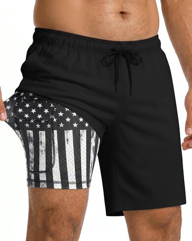 9 Inch Men Swim Trunks with USA Compression Breathable Liner Quick Dry Zipper Pockets for Beach Pool Cruise Travel in Saudi Arabia