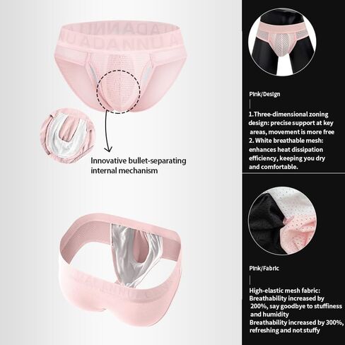 Meshal Men's Separate Pouch Athletic Underwear Breathable Mesh Briefs 3D Ball Pouch Support Wide Waistband in Saudi Arabia