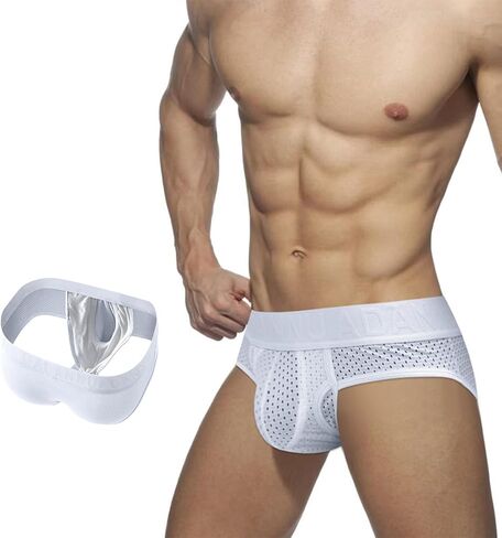 Meshal Men's Separate Pouch Athletic Underwear Breathable Mesh Briefs 3D Ball Pouch Support Wide Waistband in Saudi Arabia