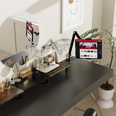 Phone and Tablet Stand for Home Office Desk、Bed、Sofa。Double Weight Base, Can Be Vertical, Hidden Clip.Adjustable Height, Angle, Suitable for Amazon Kindle Fire or 6-11 inch Device Accessories in Kuwait