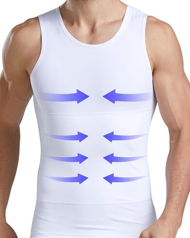 Slimming Compression Shirt Men Sleeveless Tummy Control Gynecomastia Vest Workout Tank Top Body Shaper Undershirt in Saudi Arabia