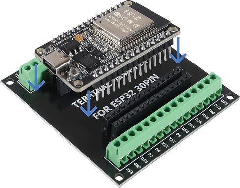 3 Sets 30Pin ESP-WROOM-32 ESP32 ESP-32S CP2102 Development Board Type C Interface WiFi ESP-WROOM-32 + ESP32 Breakout Board Shield Terminal Adapter for Arduino in Kuwait
