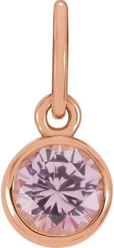 The Black Bow 14k Rose Gold 4mm Imitation Pink Tourmaline Charm or Pendant Enhancer in Kuwait