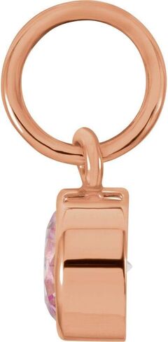 The Black Bow 14k Rose Gold 4mm Imitation Pink Tourmaline Charm or Pendant Enhancer in Kuwait