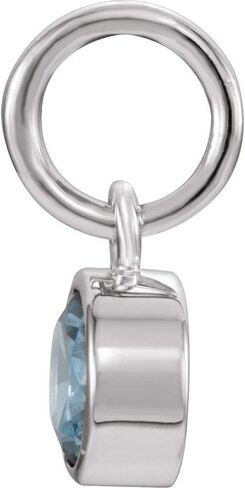 The Black Bow Sterling Silver 4mm Imitation Blue Zircon Charm or Pendant Enhancer in Kuwait