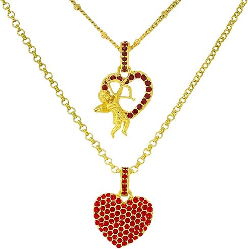 “Cupid’s Love" Red Heart Enhancer Charm by Ritzy Couture DeLuxe™ – 18k Gold Plating in Saudi Arabia