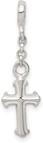 Charm Pendant White Sterling Silver 26 mm 8 Cross 1 2In Dangle Enhancer in Kuwait