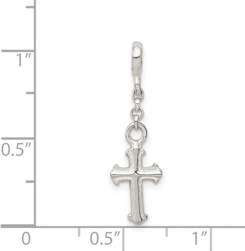 Charm Pendant White Sterling Silver 26 mm 8 Cross 1 2In Dangle Enhancer in Kuwait