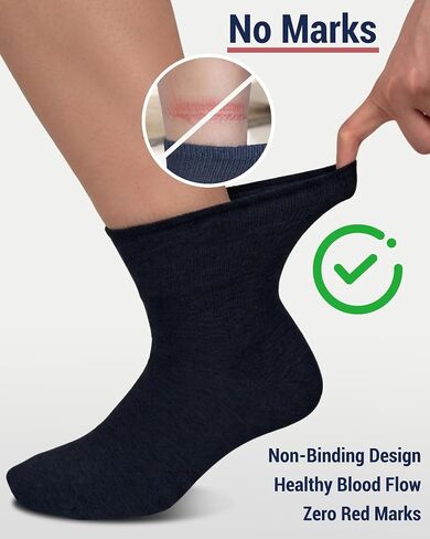 5 Pairs Diabetic Socks for Men Women Natural Ramie Cotton Blend Ankle Socks Non Binding Loose Fit Socks for Swollen Feet, Thin Breathable Neuropathy Socks With Seamless Toe in Saudi Arabia