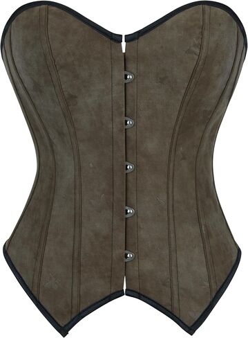 Eohak Women's Sexy Satin Corset-Bustier Floral Print Boned Overbust Corset Top Black Satin Waist Cincher in Kuwait