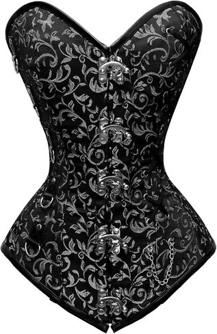 Heavy Duty 26 Double Steel Boned Waist Training Brocade Long Overbust Shaper Corset #8702-BRO in Saudi Arabia