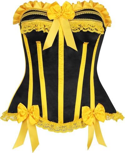Daisy Corsets Striped Corset Tops for Women. Lingerie, Costume, Burlesque, and Plus Size Boned Cincher - Zip and Lacing in Kuwait