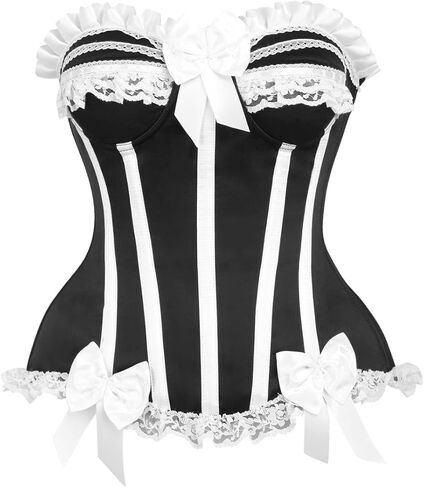 Daisy Corsets Striped Corset Tops for Women. Lingerie, Costume, Burlesque, and Plus Size Boned Cincher - Zip and Lacing in Kuwait