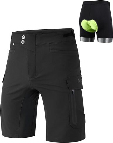 Nepest Mountain Bike Shorts for Men 4D Padded MTB Cycling Shorts for Biking Riding Bicycle Gear with Zipper Pockets in Saudi Arabia
