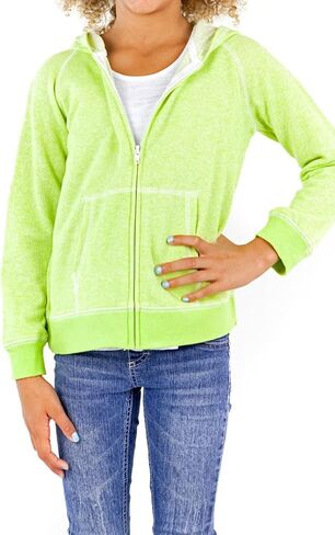 Youth Girls French Terry Long Sleeve Zip Hoodie in Saudi Arabia