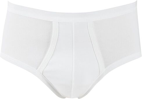 Calida Men's Twisted Cotton Brief With Fly, 22010, White, S in Kuwait