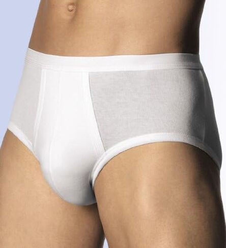 Calida Men's Twisted Cotton Brief With Fly, 22010, White, S in Kuwait