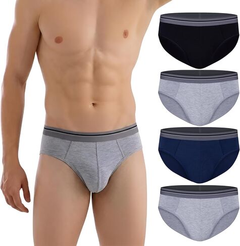 Men's Bamboo Briefs, Pouch Support, Moisture Wicking Breathable, Modal Briefs, Super Soft Comfort Underwear for Men in Saudi Arabia