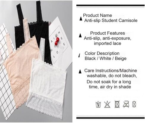 3Pcs Bralettes for Women Lace Spaghetti Strap Tank Top Tube Slim Basic Camisole Non-Padded Stretchy Bra for Daily Favor in Saudi Arabia