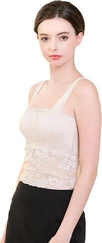Alexander Women's Mulberry Silk Camisole Padded Floral Lace Tops in Saudi Arabia