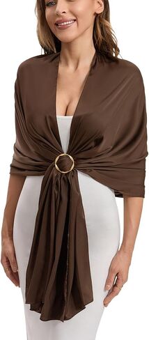 Satin Shawl Wraps for Women with Free Buckle Evening Dresses Wedding Bridal Party Silky Shawl Scarf Formal Cover Up in Saudi Arabia