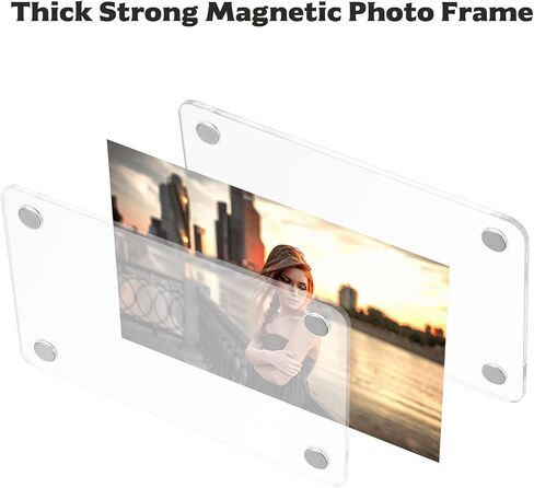 24 Pcs/12Pairs Acrylic Fridge Magnetic Frame,Clear Acrylic Magnetic Picture Frames for Refrigerator,Double Sided Magnet Photo Frames for Fridge,Magnet Picture Frame for Polaroid Fujifilm Instax Mini in Saudi Arabia