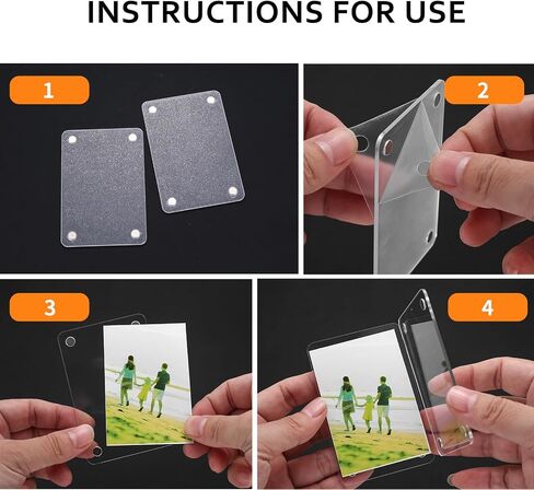 24 Pcs/12Pairs Acrylic Fridge Magnetic Frame,Clear Acrylic Magnetic Picture Frames for Refrigerator,Double Sided Magnet Photo Frames for Fridge,Magnet Picture Frame for Polaroid Fujifilm Instax Mini in Saudi Arabia