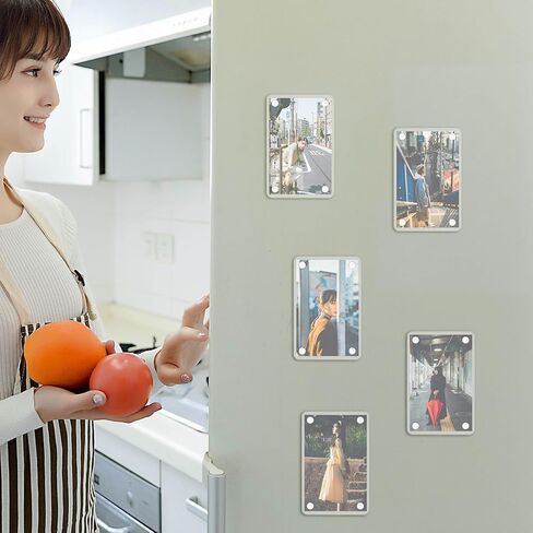 24 Pcs/12Pairs Acrylic Fridge Magnetic Frame,Clear Acrylic Magnetic Picture Frames for Refrigerator,Double Sided Magnet Photo Frames for Fridge,Magnet Picture Frame for Polaroid Fujifilm Instax Mini in Saudi Arabia