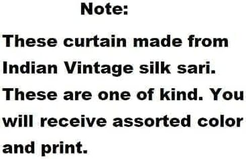 2 PCS of Indian Silk Saree Curtain Window Boho Gypsy Hippy Bohemian Wall Hanging Hippy Room Decor Curtain, Pack of 1 in Saudi Arabia