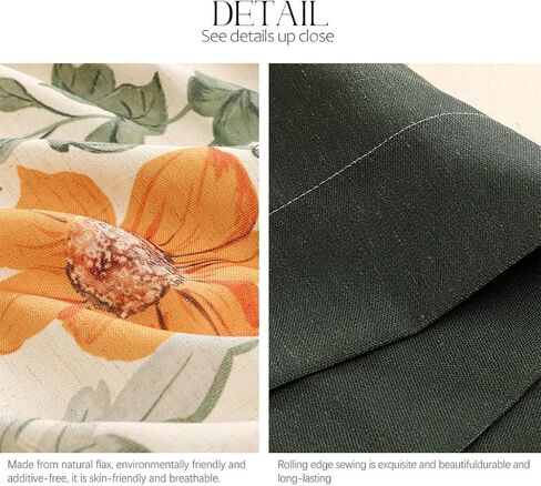 bilin gaier Linen Floral Semi-Blackout Curtains 2-Piece Set,Window Curtains with Metal Grommets,Home Decor Drapes for Living Room,Farmhouse,Dining Room (Each Panel: 94 in X 65 in) - Flowershadow A in Saudi Arabia