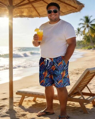 Big and Tall Mens Swim Trunks with Compression Liner 10''Quick Dry Board Shorts Zipper Pocket Bathing Suit (2XL-9XL) in Saudi Arabia
