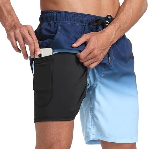 Keevoom Mens Swim Trunks Compression Liner Swimming Shorts Swimwear Quick Dry Swimsuit Bathing Suits Board Shorts in Saudi Arabia