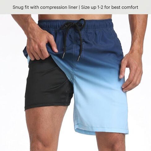 Keevoom Mens Swim Trunks Compression Liner Swimming Shorts Swimwear Quick Dry Swimsuit Bathing Suits Board Shorts in Saudi Arabia