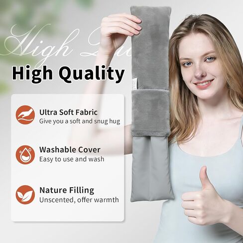 Microwavable Neck Heating Pad with Washable Cover – Unscented Rice Bean Hot Pack for Shoulder, Back, Cramps – Soft Weighted Neck Warmer for Hot/Cold Compress, Sore Muscles & Joints–17.3"×5.3", 1.5 lbs in Kuwait