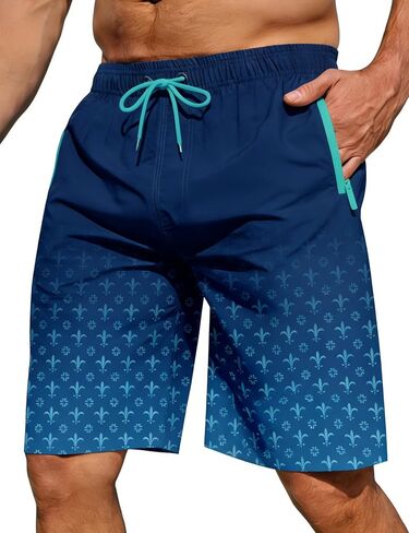 ELETOP Men's Swim Trunks Mesh Lining Bathing Suit Beach Board Shorts with Zipper Pockets in Saudi Arabia