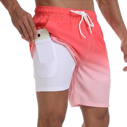 Keevoom Mens Swim Trunks Compression Liner Swimming Shorts Swimwear Quick Dry Swimsuit Bathing Suits Board Shorts in Saudi Arabia
