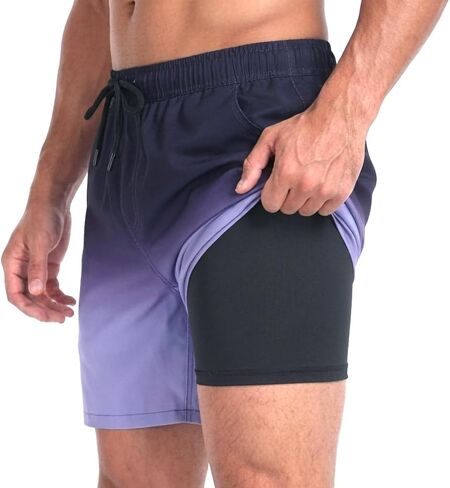 Keevoom Mens Swim Trunks Compression Liner Swimming Shorts Swimwear Quick Dry Swimsuit Bathing Suits Board Shorts in Saudi Arabia