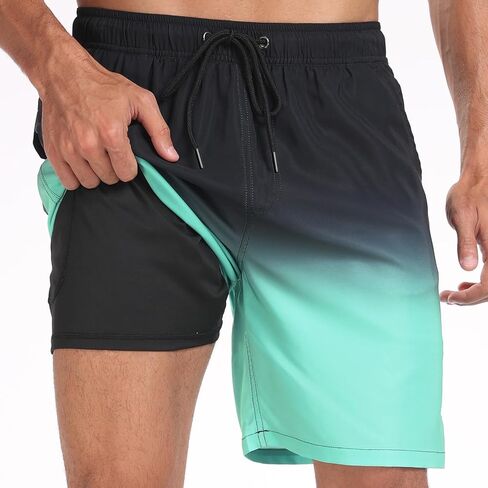 Keevoom Mens Swim Trunks Compression Liner Swimming Shorts Swimwear Quick Dry Swimsuit Bathing Suits Board Shorts in Saudi Arabia