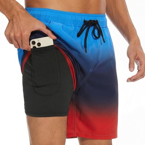 Keevoom Mens Swim Trunks Compression Liner Swimming Shorts Swimwear Quick Dry Swimsuit Bathing Suits Board Shorts in Saudi Arabia