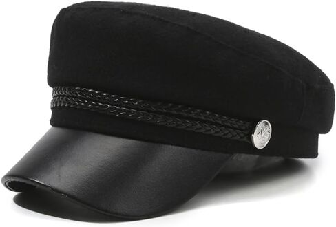 PU Leather Newsboy Cap Women Train Conductor Hat Baker Boy Cabbie Chauffeur Flat Style Visor Beret Autumn Spring Winter in Saudi Arabia