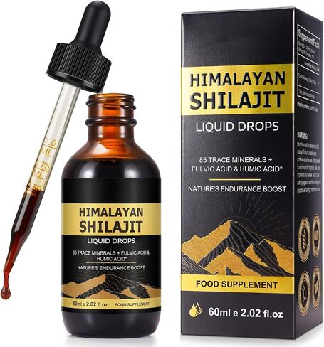 Shilajit Pure Himalayan Organic Resin Drop, Pure Himalayan Shilajit Resin Liquid Gold Supplement, Shilajit Organic Drop Rich in 85+ Trace Minerals, Shilajit for Men & Women (2.02 Fl Oz (Pack of 1)) in Saudi Arabia